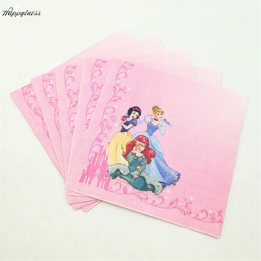 10 шт. шесть Принцесса бумажные салфетки День рождения украшения вечерние