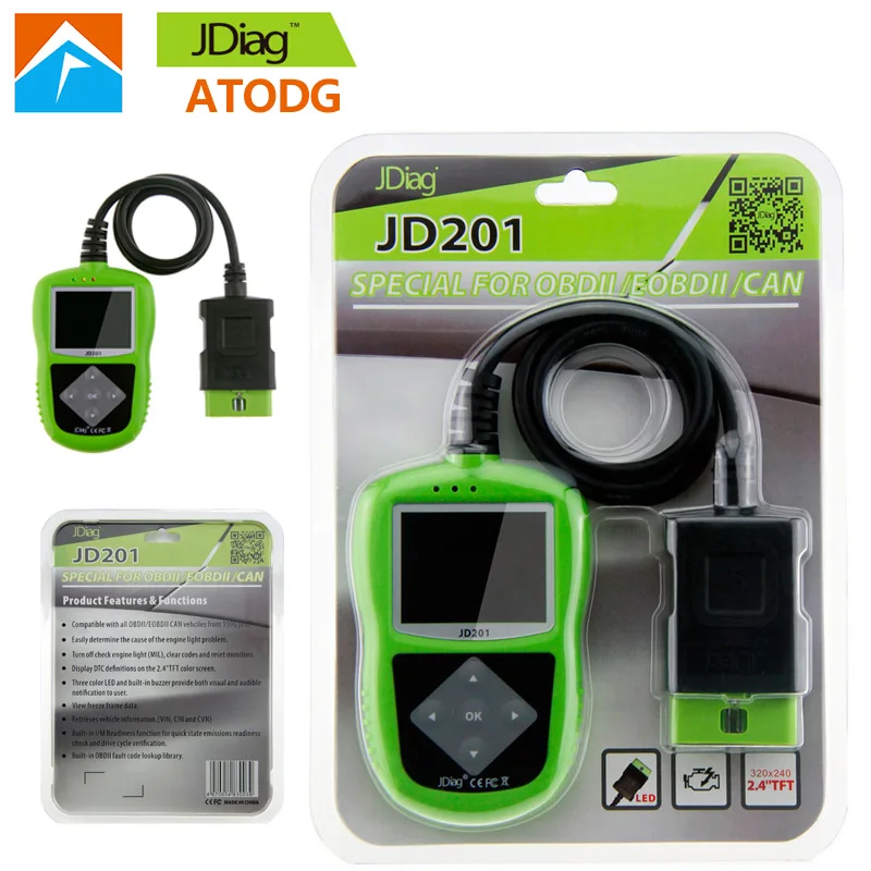 JDiag JD201 считыватель кода 100% оригинал JD-201 сканер с светодиодный JDIAG JD 201 хорошее