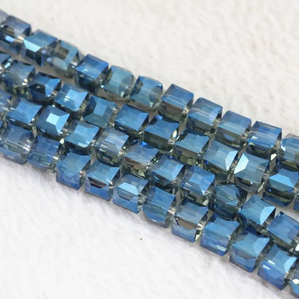 Модные 100 шт многоцветные хрустальные амулеты квадратные граненые кубики 4 мм