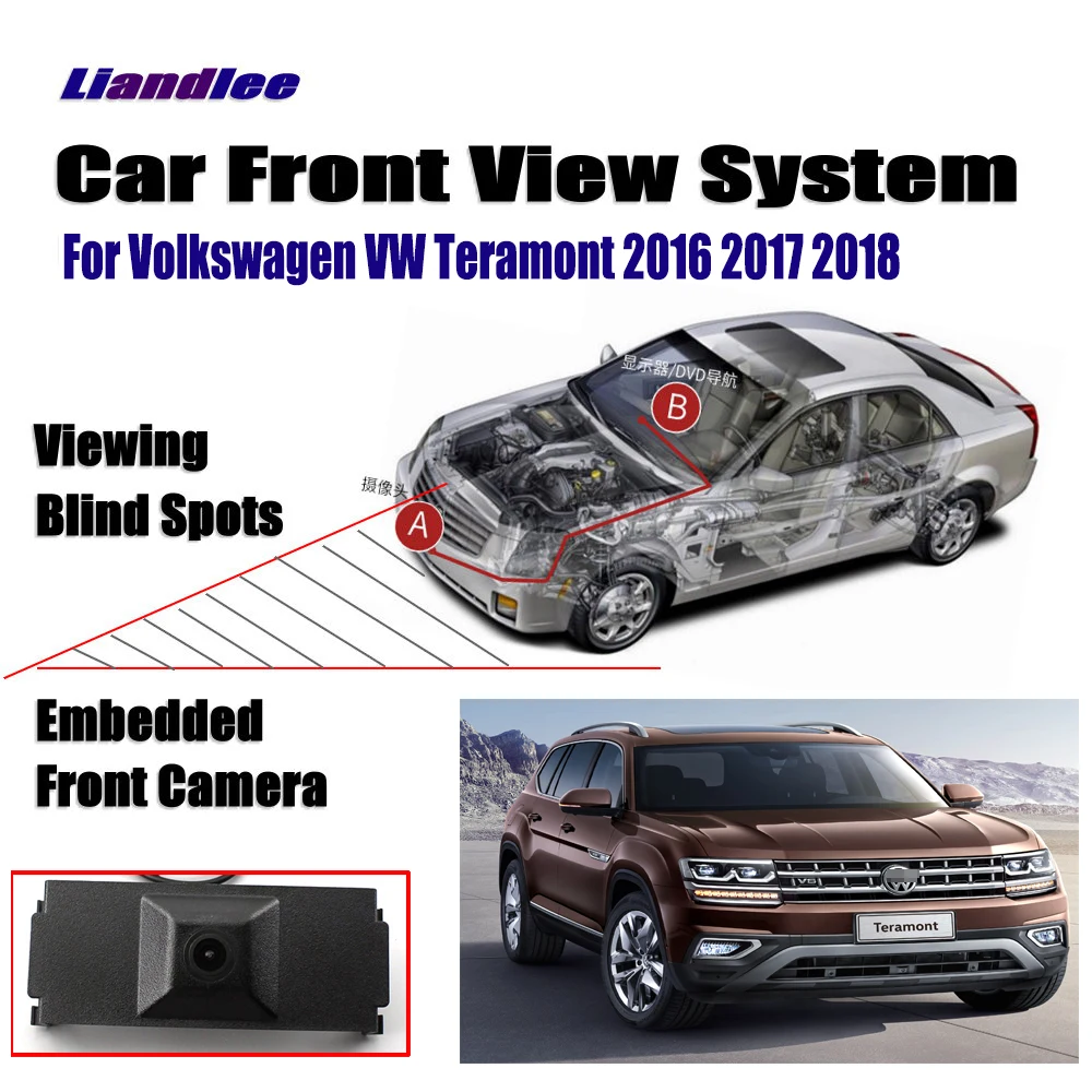 Автомобильная HD камера для гриля с логотипом Переднего Вида Volkswagen VW Atlas Teramont 2016 2017
