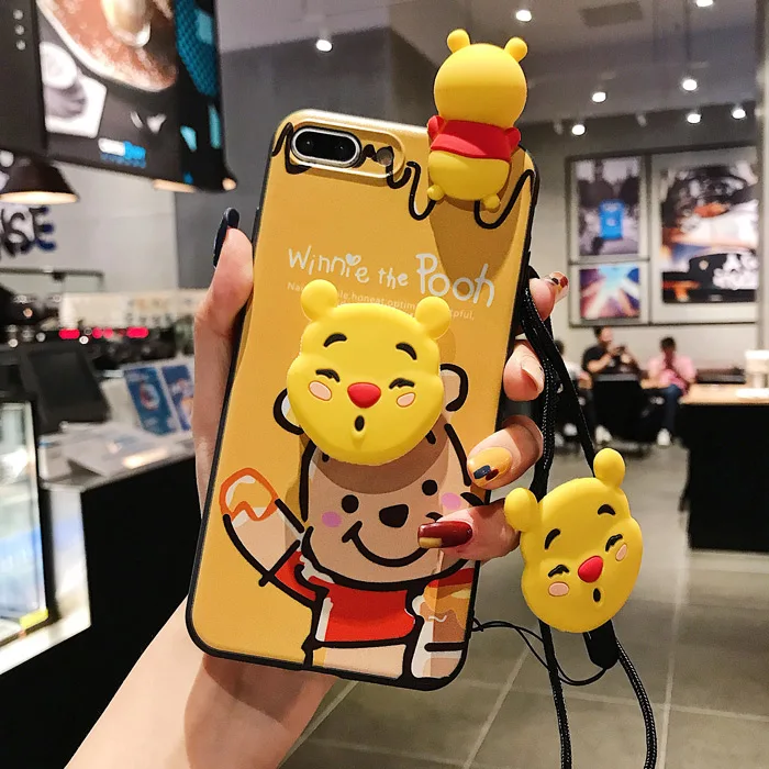 Мягкий силиконовый чехол с мультипликационным узором для iphone 7, 6, 6 S, 8 Plus, X, XR, XS MAX, со шнурком, воздушный шар, стент, чехол для телефона - Color: F