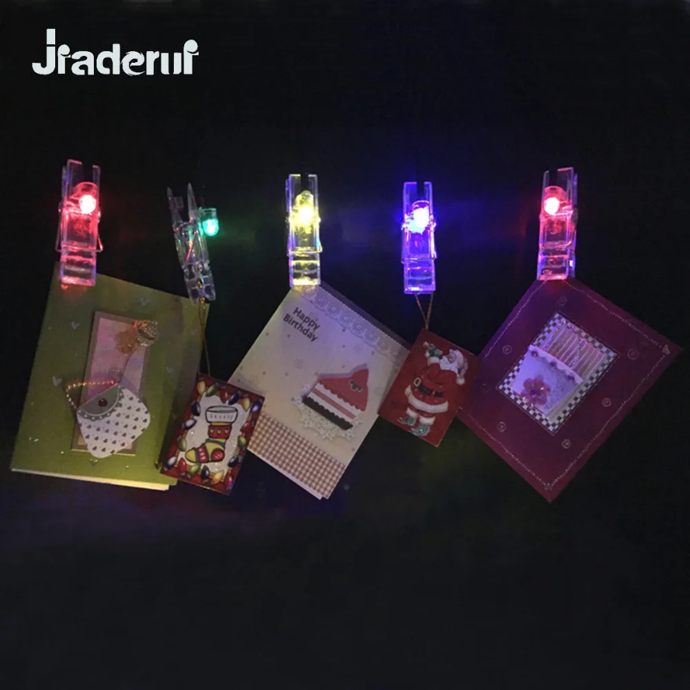 Jiaderui фото клип Солнечный свет шнура 20LED 3 режима мерцающий Рождество Звездный