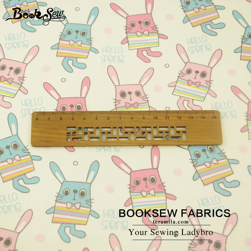 Booksew Текстиль для дома ткань мультфильм кролик Дизайн 100% хлопок саржа Ткань