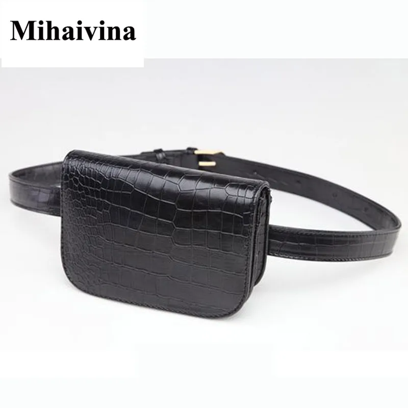 Модная женская поясная сумка Mihaivina Кожаная известного бренда для женщин поясные