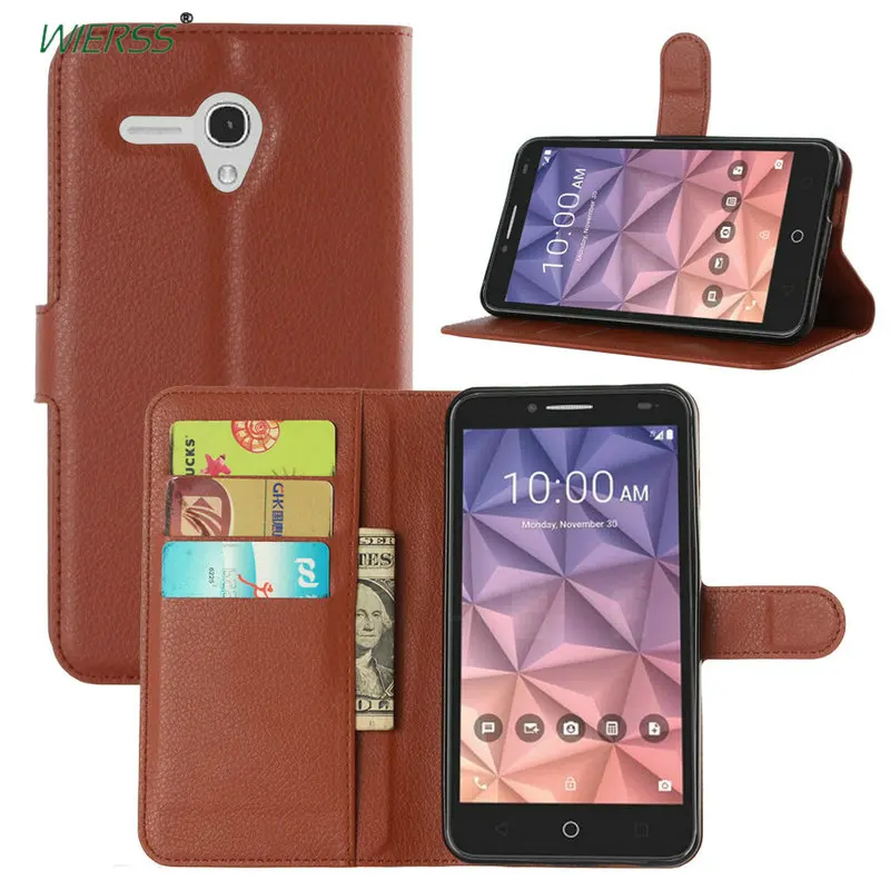 Кожаный чехол бумажник с откидной крышкой для Alcatel OneTouch Fierce XL 5054 OT 5054N 5