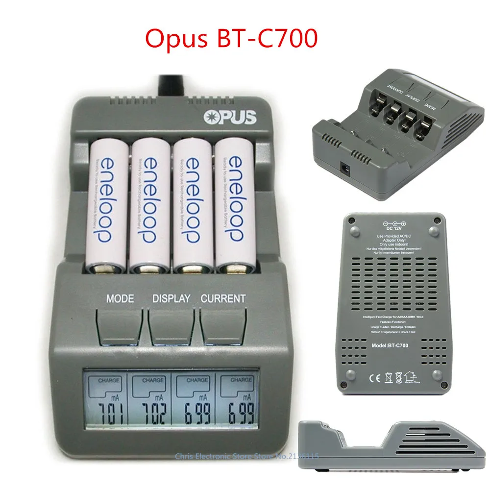Opus BT-C700 NiCd NiMh lcd цифровой Интеллектуальный AAA 14500 AA зарядное устройство Обновлено от BM110 EU US адаптер BT C700