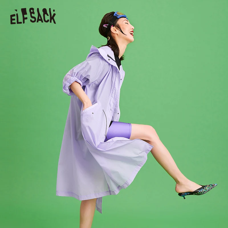 Женская солнцезащитная накидка ELF SACK лавандовая в корейском стиле повседневное