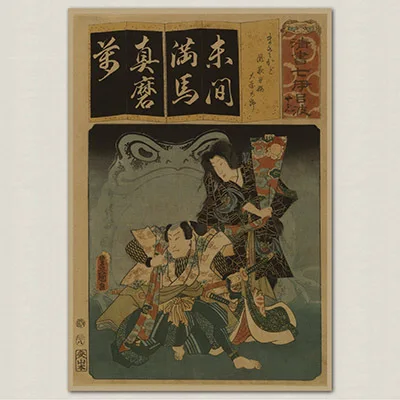Винтаж Япония Ukiyoe Ретро плакат крафт бумага Бумага постер на стену Стикеры