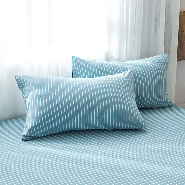 Cotton Fitted Sheet Mattress Cover Four Corners with Elastic Band Bed Sheet Pillowcase Bed Linen Queen King Full Twin Size