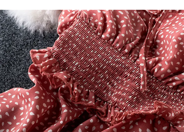 Летнее сексуальное платье в горошек с вырезом лодочкой, женское модное приталенное платье с оборками и высокой талией, элегантные стильные женские платья с коротким рукавом