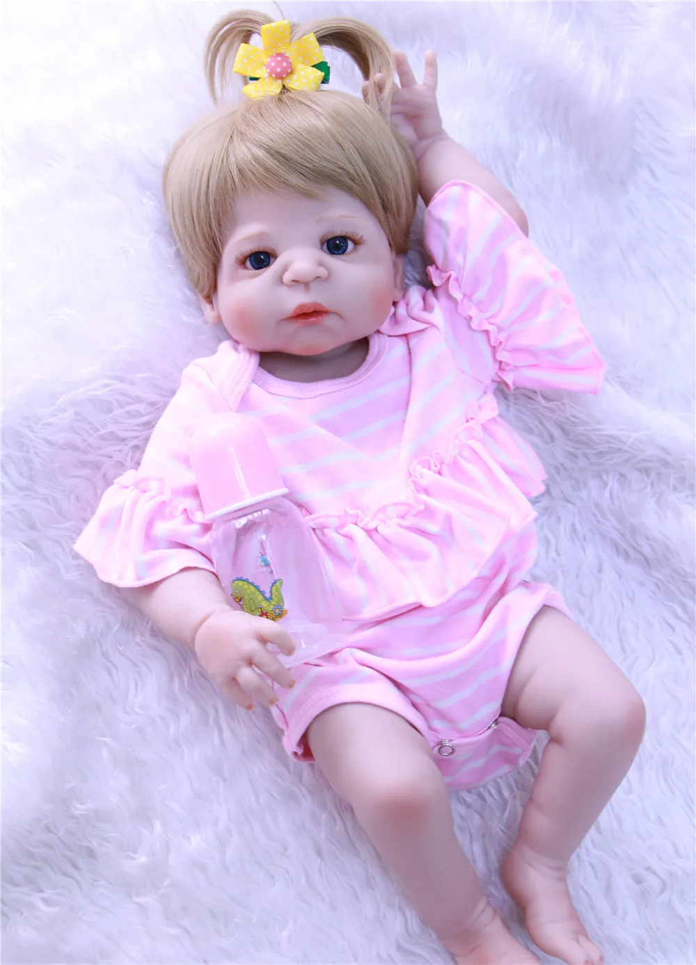Новорожденные силиконовые куклы Bebe Reborn 22 дюйма виниловые реалистичные Гладкие