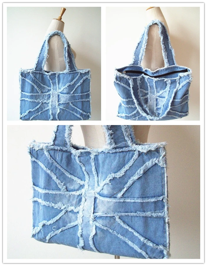 Модные Винтажные джинсовые женские сумки с аппликацией для девочек дамские