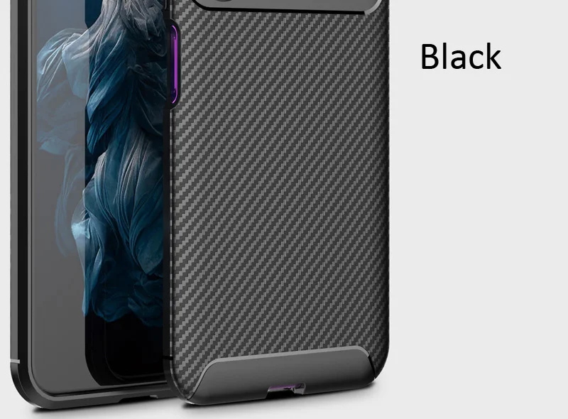 Black Чехол из углеродного волокна для huawei Honor 20 Pro View 20, ТПУ, силиконовая Матовая защитная накладка из волоконной ткани - Цвет: Black