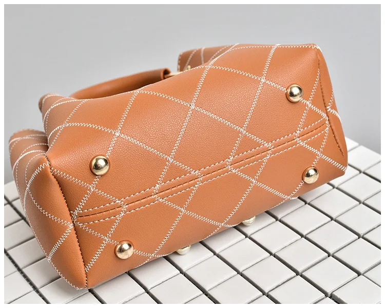 2018 New Plaid Small Handbag Women Fashion PU Leather Shoulder Bag Female Pearl Decoration Crossbody Lady Casual Totes | Багаж и сумки