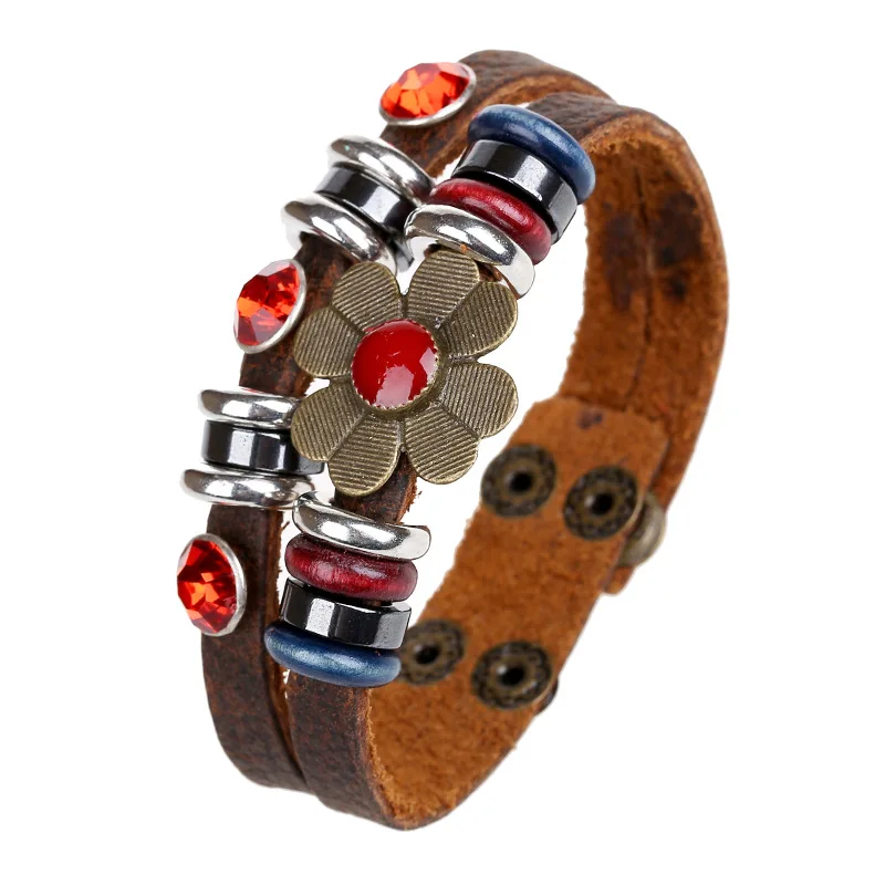 2019 Новый горячий модный атмосферный ретро женский кожаный браслет Изготовленная