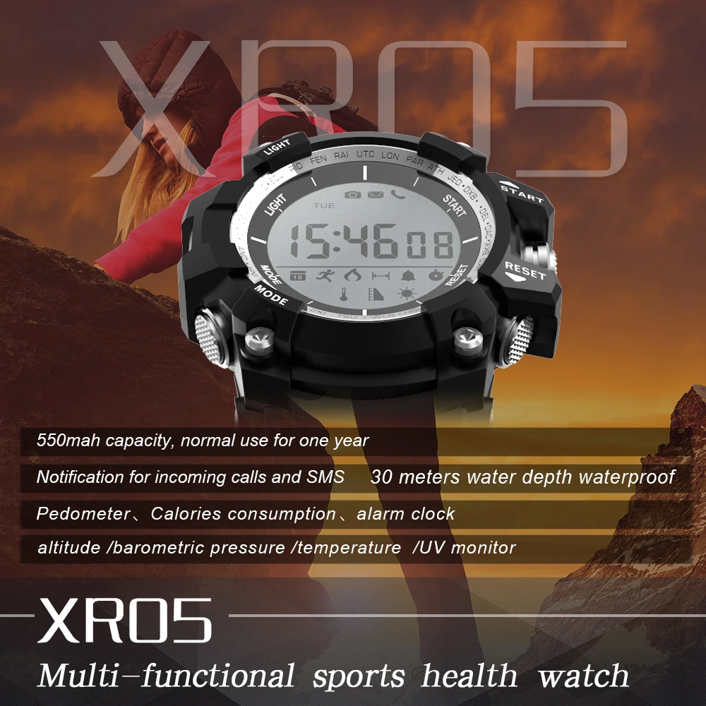 XR05 спортивные Смарт-часы IP68 Водонепроницаемый Поддержка Высота Атмосферное