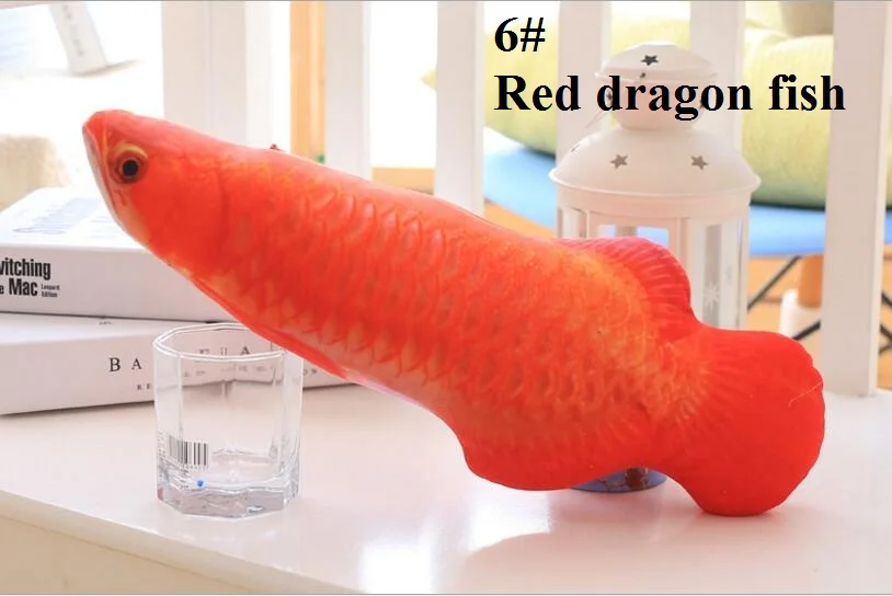 6 Red dragon fish Новая мята забавная игрушка для кошек имитация рыбы игрушка мягкая рыба милые мягкие длинные игрушки для собак 8 стилей - Цвет: 6 Red dragon fish