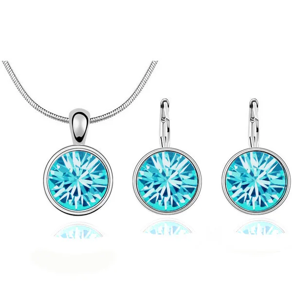 Блестящее циркониевое круглое ожерелье с подвеской в виде Луны серьги модные