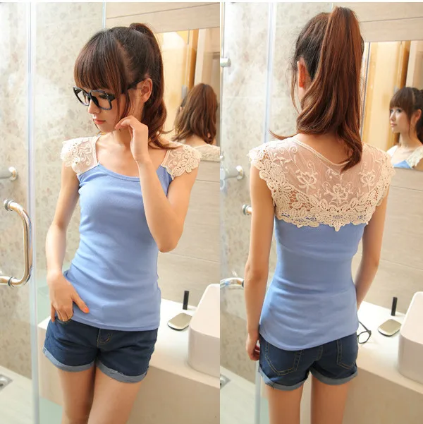 Весенне-летний тонкий кружевной топ вязанный крючком пэчворк Одноцветный жилет