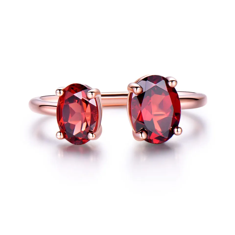 UMCHO 2.5ct натуральный красный гранат кольцо Настоящее 925 пробы серебряные кольца для женщин драгоценный камень подарок на день рождения Новинка