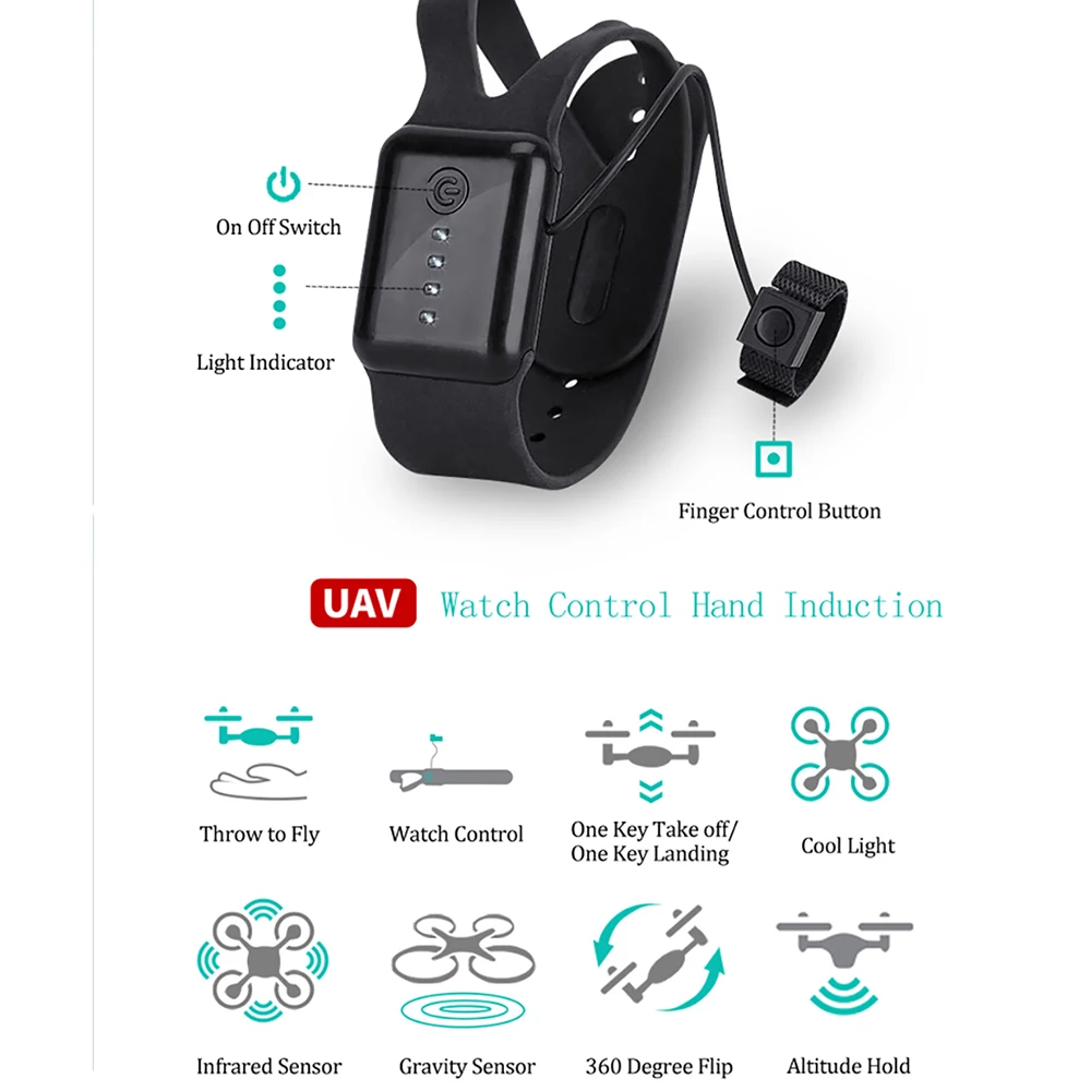 Мини самолет Квадрокоптер индукционный Дрон Смарт часы с дистанционным