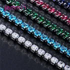 925 серебро цепочка Браслеты 10 цветов, хорошее ювелирное изделие, Мода Стиль CZ кубический цирконий Для женщин Юбилей Обручение