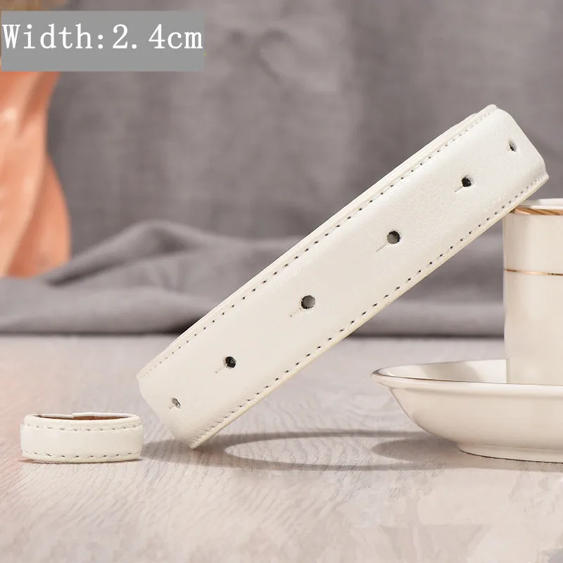 white 2.4cm VOHIO 2,8 см ширина мужские кожаные ремни без пряжки ремень тело красный черный cowather гладкие дизайнерские ремни для мужчин и женщин Ремни 2,4 см - Цвет: white 2.4cm