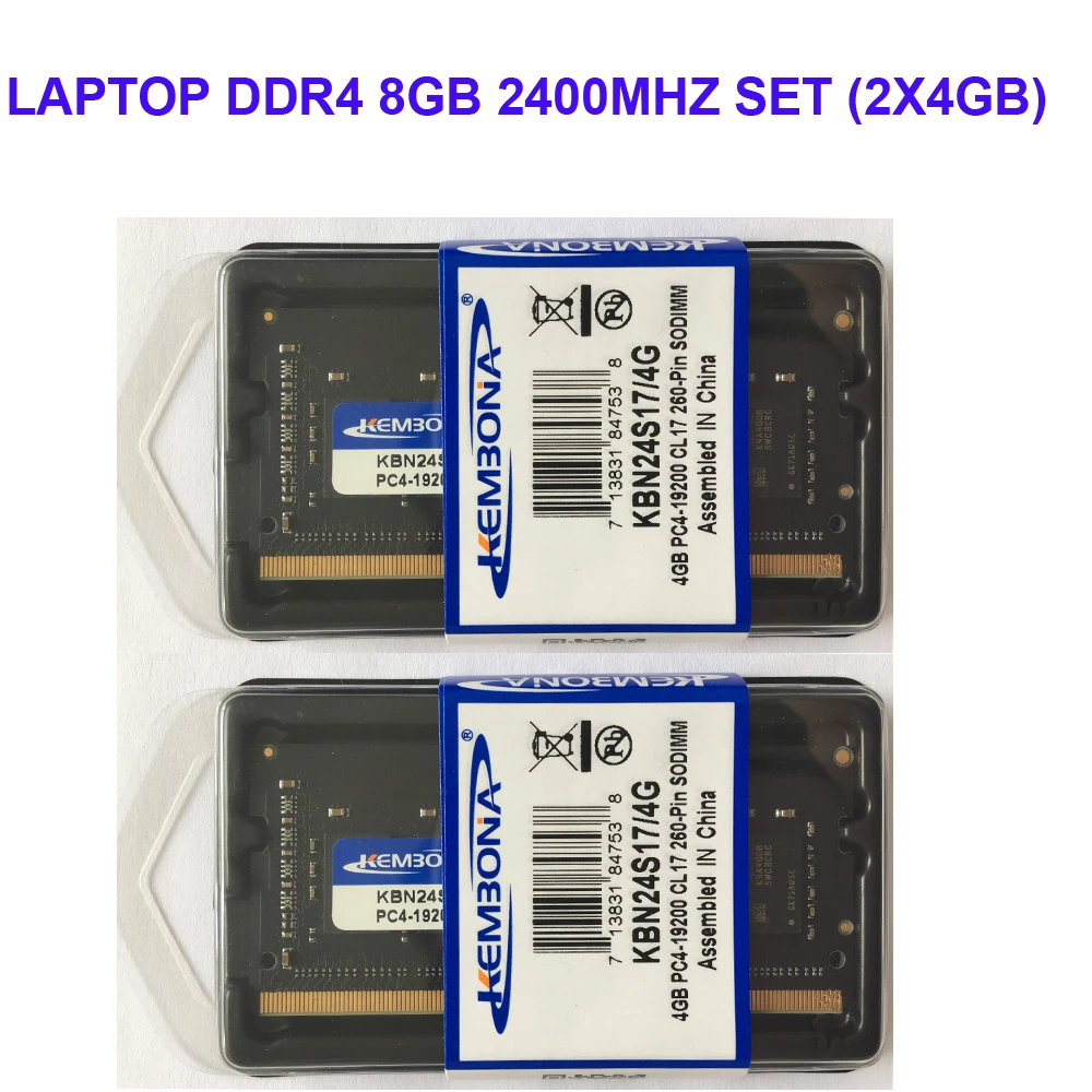 Комплект ОЗУ Kembona для ноутбука DDR4 2x4 Гб память 2400 МГц 2666 260 контактов|Оперативная