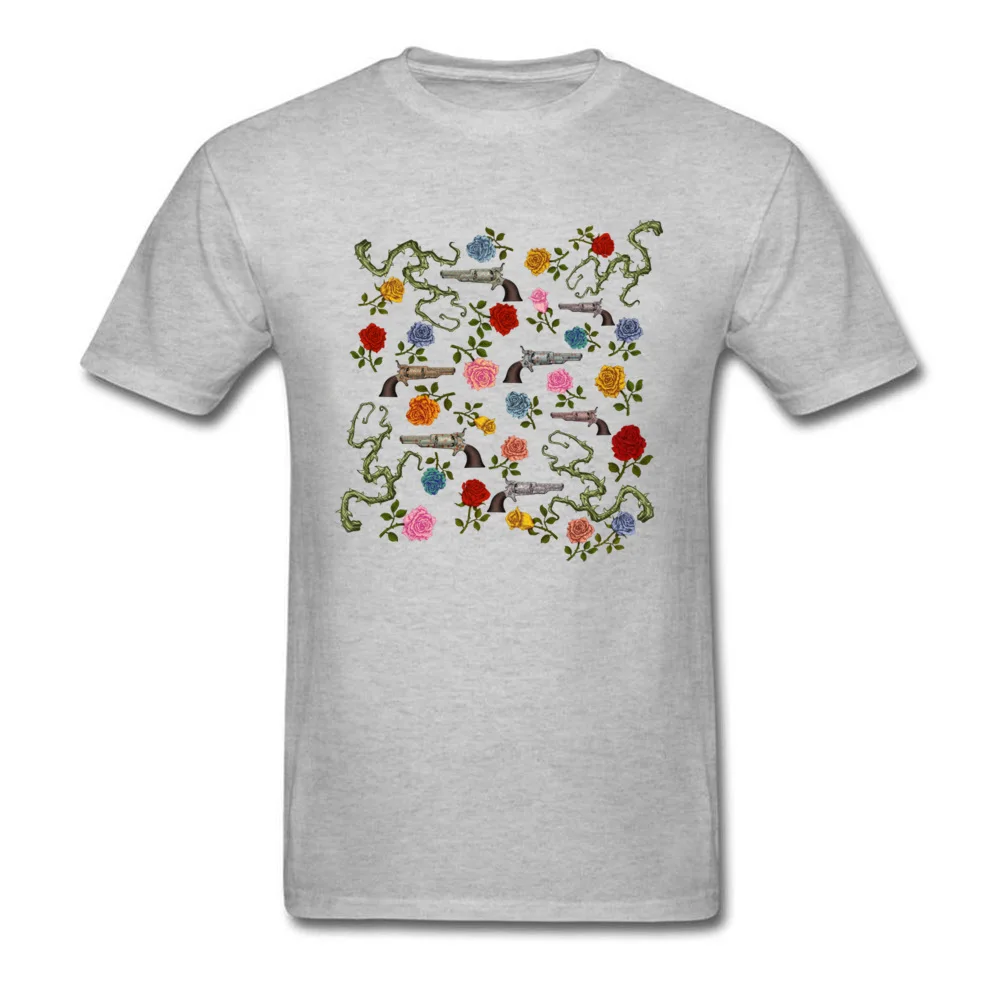 Мужская футболка с 3D принтом в виде милых пистолетов и роз летние топы футболки короткими рукавами круглым