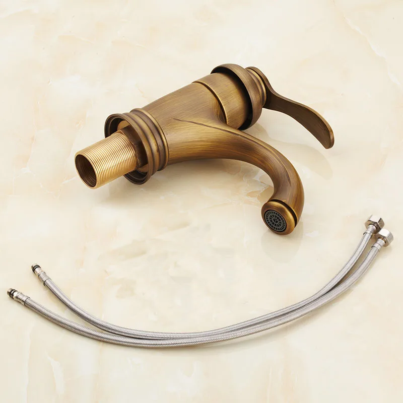 Винтажный смеситель для умывальника в стиле ретро медный раковины ванную