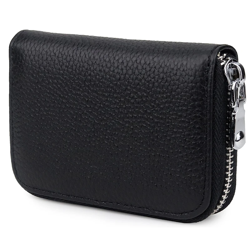 Кошелек из натуральной кожи с RFID блокировкой и карманом на молнии 2019|Держатели