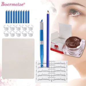 Трафарет для бровей, набор для перманентного макияжа, комплект для микроблейдинга игл, лезвия для тату игл