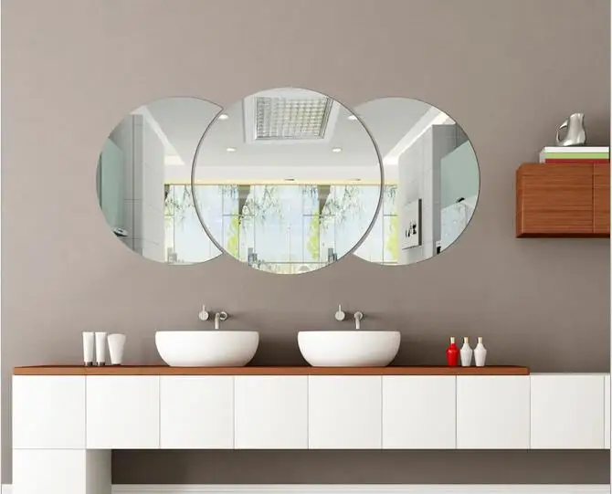 60*30 см большая круглая полукруглая простая настенная Зеркальная Наклейка 3d