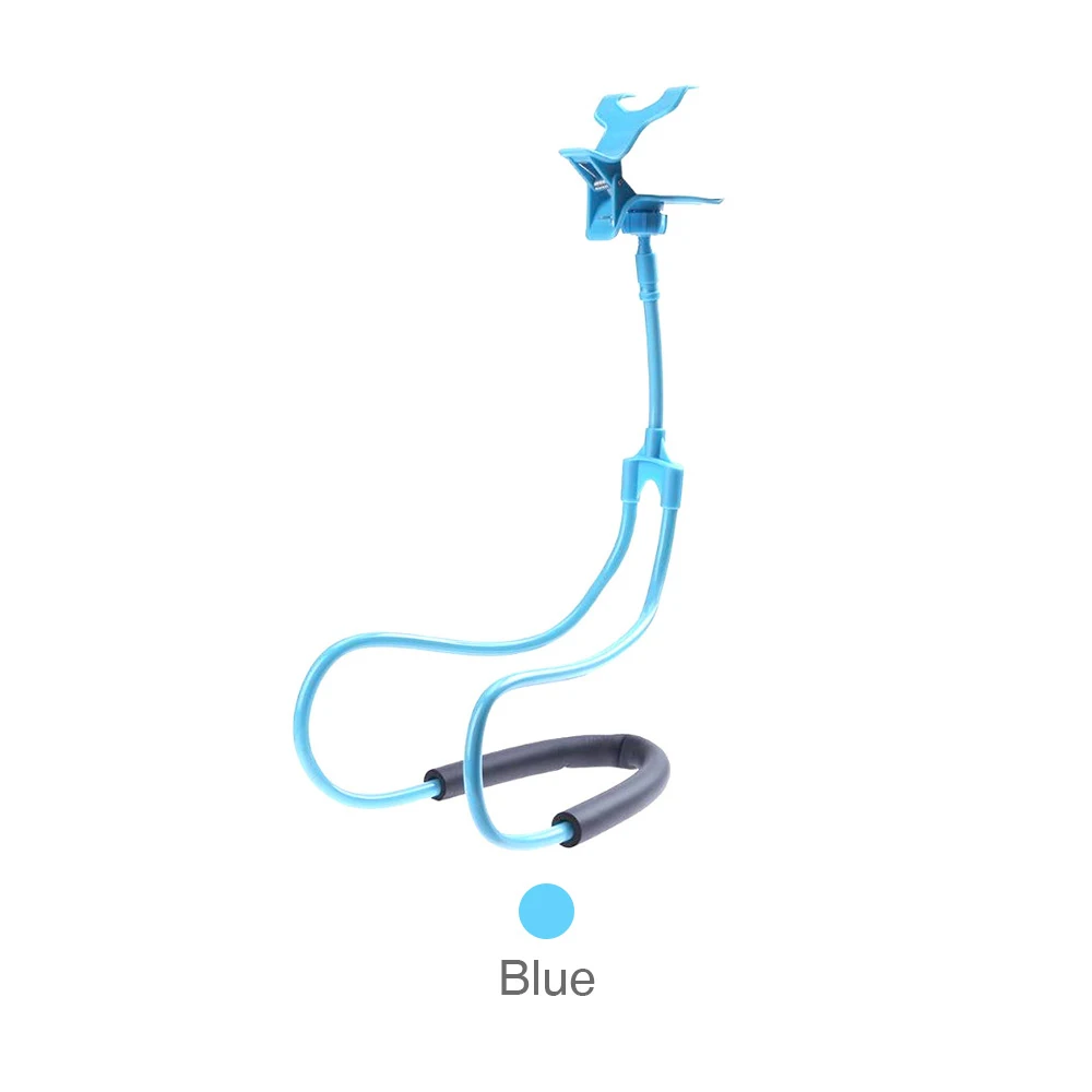 Blue ET шеи висячий держатель для телефона Подставка для смартфона на 360 градусов Гибкая селфи-палка для iPhone X 8 7 samsung S8 S9 - Цвет: Blue