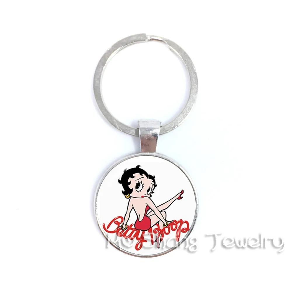 Новинка года Betty Boop брелоки милый мультфильм Античная бронза с покрытием брелок кольцо ювелирные изделия Сексуальная Betty Boop брелок для ключей