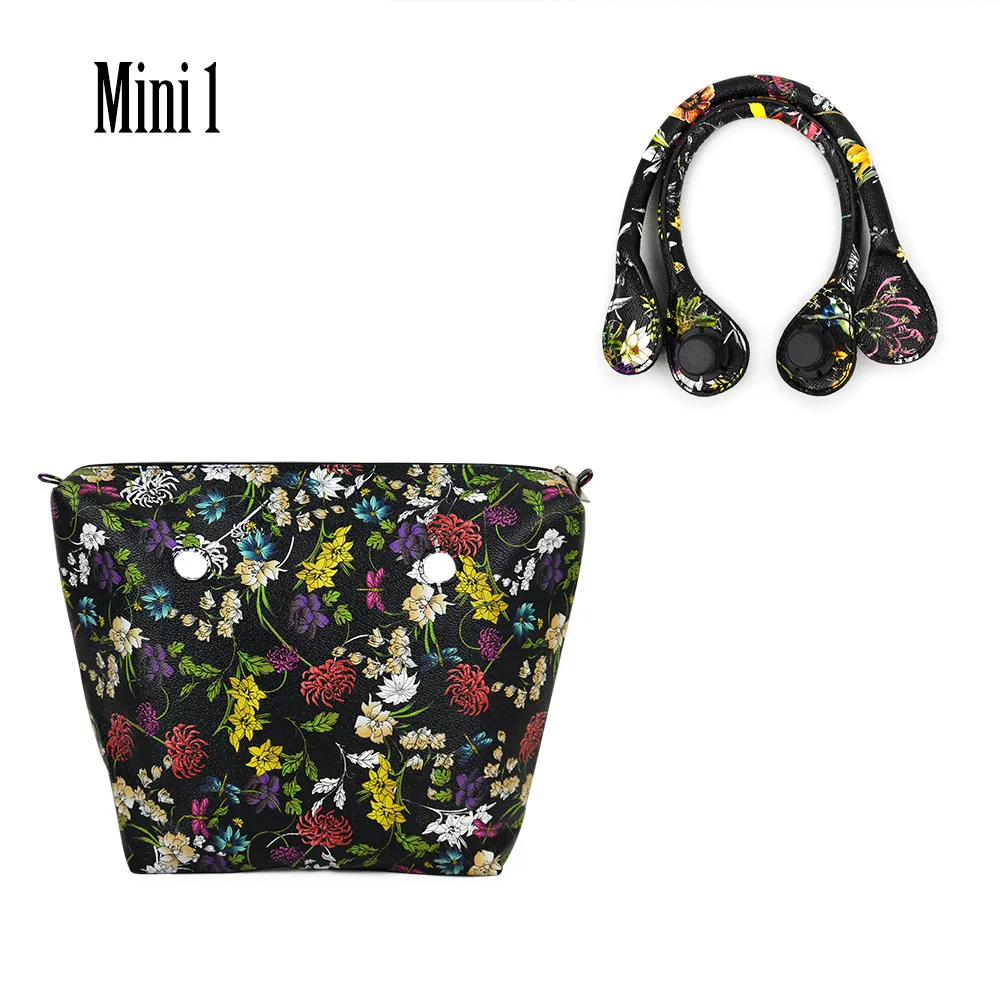 Mini 1 Новинка, TANQU, водонепроницаемый, из искусственной кожи, с цветочной вставкой, внутренний карман, плюс ручка, для классического мини Obag O, сумка для женщин - Цвет: Mini 1
