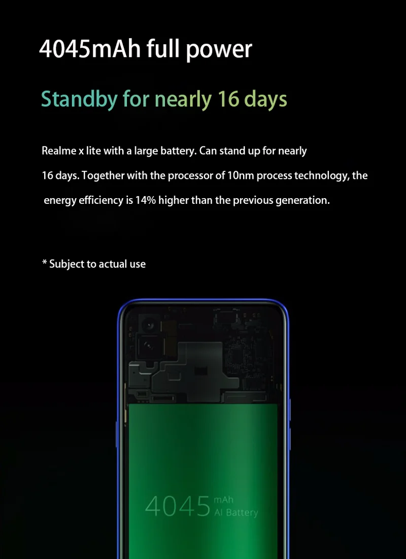 Мобильный телефон Oppo Realme X Lite, 4G LTE, Snapdragon 710, Android 9,0, 6,3 дюймов, 2340X1080, 8 Гб ram, 128 ГБ rom, МП, отпечаток пальца