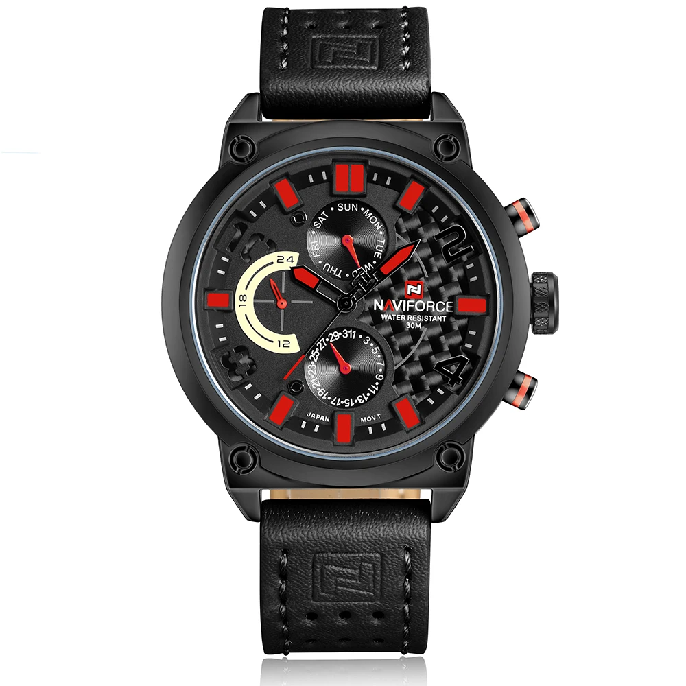NAVIFORCE оригинальные Роскошные брендовые военные кварцевые часы мужские