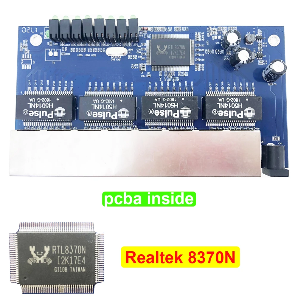 Бесплатная доставка 8 портов 10/100 Мбит/с Gigabit Ethernet realtek 8370N 5 12 В порт sup для