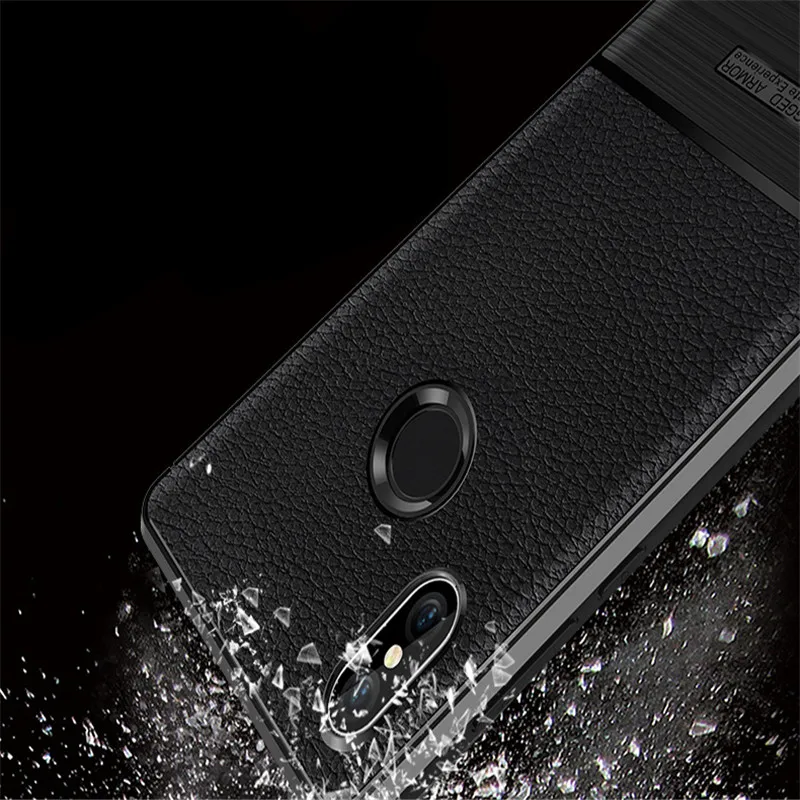 SRHE For Xiaomi Mi Mix 2S Case Cover Litchi Texture Carbon Fiber Soft Silicone Full Back Mix2S |