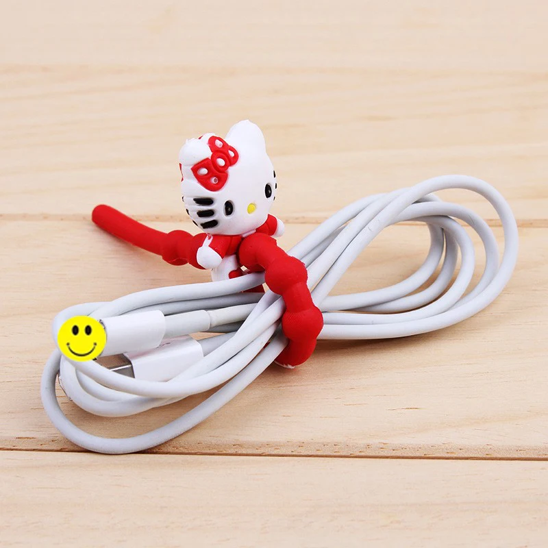 Новое поступление 200 шт./лот милый мультяшный держатель для кабеля наушников