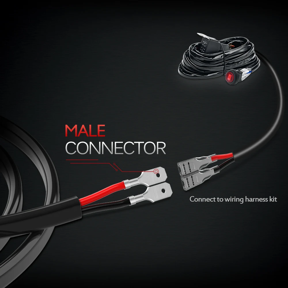 MICTUNING 2 шт 6.6ft 2 м 16AWG удлинительные шнуры/кабели для внедорожных светодиодный свет бар жгут проводов удлинительные кабели