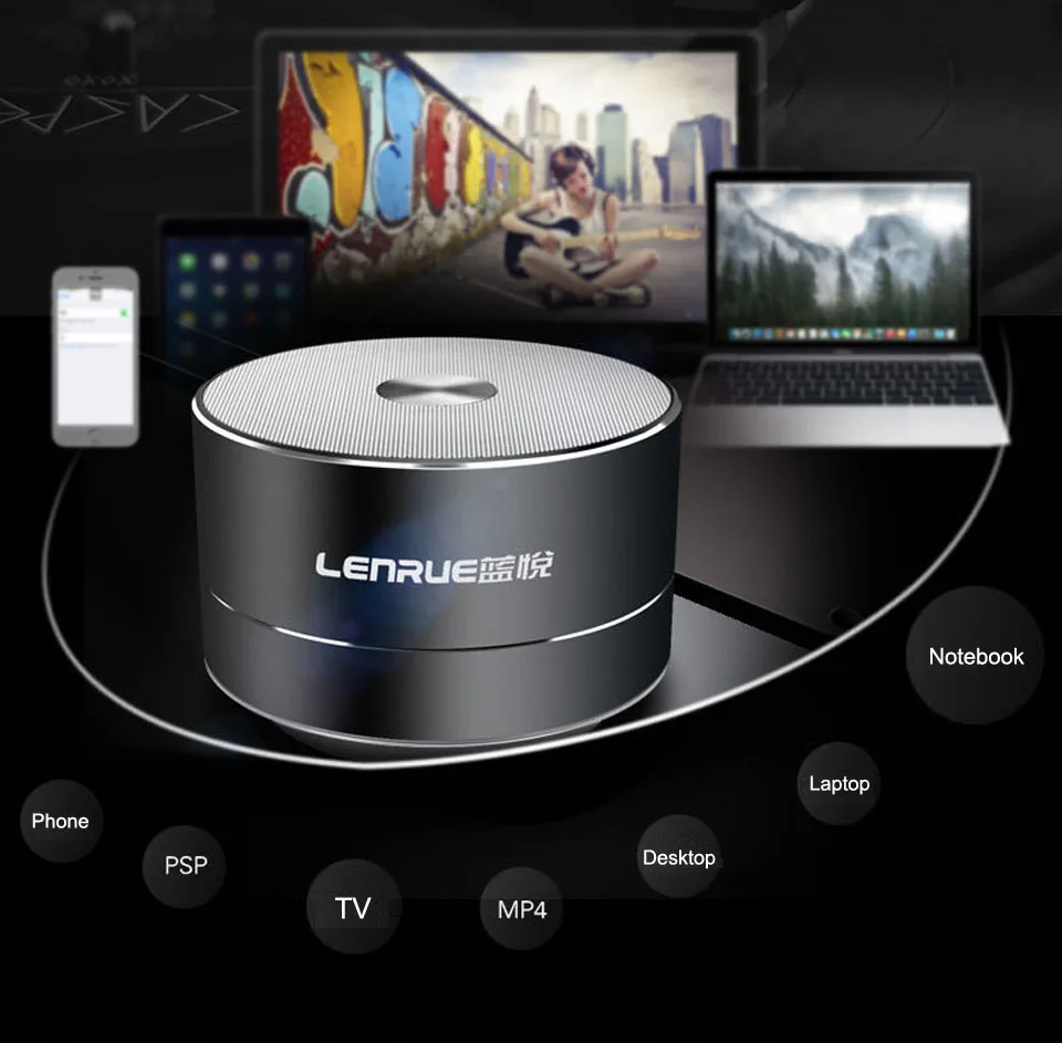 LENRUE Портативный Беспроводной Bluetooth Динамик стерео Портативный светодио дный Динамик s со встроенным микрофоном MP3 мини Subwoof Smart Колонка громкий Динамик колонка