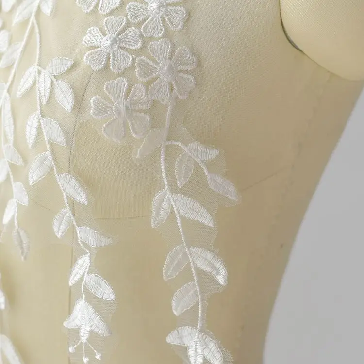 Super-large branches and leaves embroidery lace patch Applique for Wedding Dress decoration handmade DIY material | Хобби и рукоделие