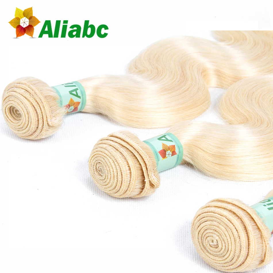 Aliabc Brazilian Body Wave 100% Human Hair Weave Bundles 1 Pcs Non Remy 613 Blonde 10-26 Inch Extensions Free Shipping | Шиньоны и