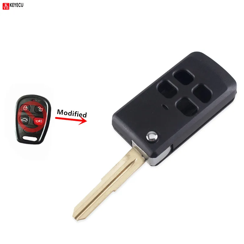 Keyecu 4 кнопки Модифицированная откидная оболочка ключа дистанционного управления