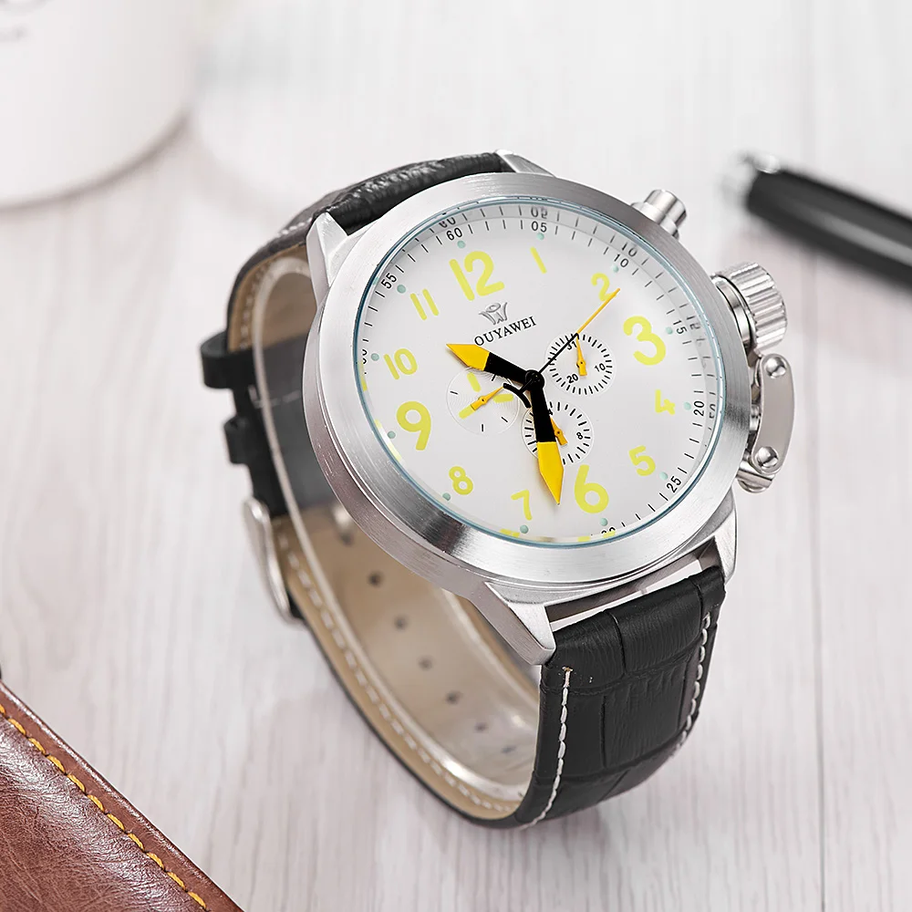 Новые брендовые белые механические часы OYW Роскошные автоматические мужские