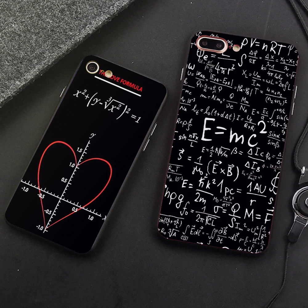 E = mc2 математическое уравнение чехол для телефона черный iPhone 11 Pro Max 6 7 8plus 5S X XS XR XSMax