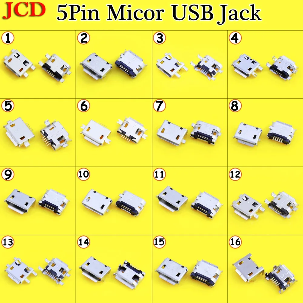 JCD новый микро USB 5pin B Тип femalе для Мобильный телефон Micro разъем 5 контактный зарядки