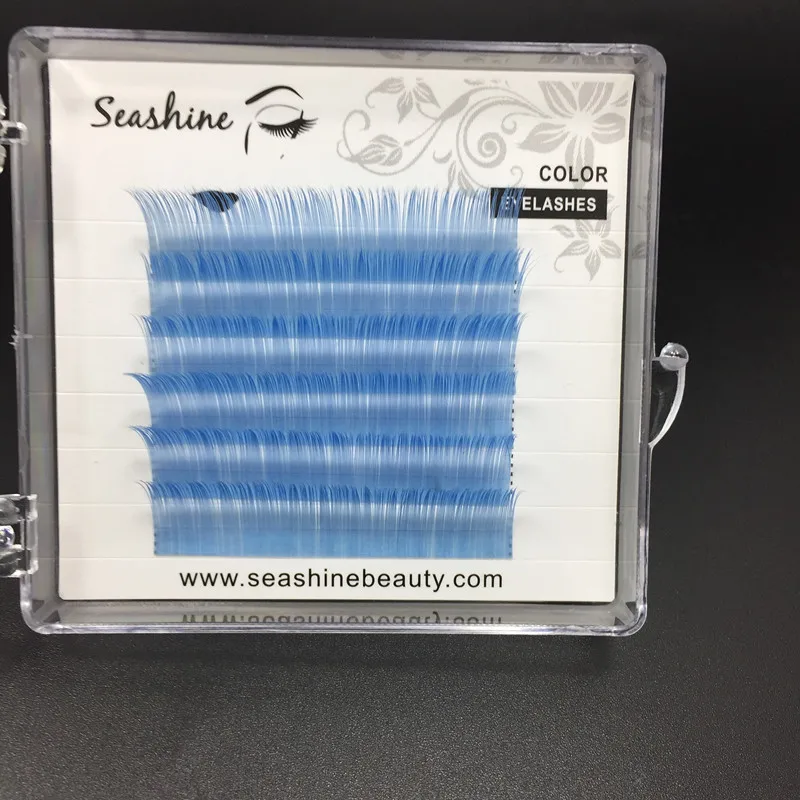 Seashine C Curl 0.07 мм 11/13 накладные ресницы синий цвет ресниц индивидуальный Цветные